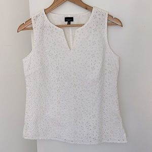 Talbots 100% cotton eyelet shell blouse sleeveless